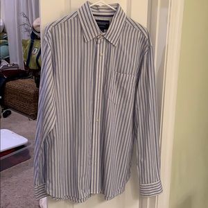 Blue striped AEO button down